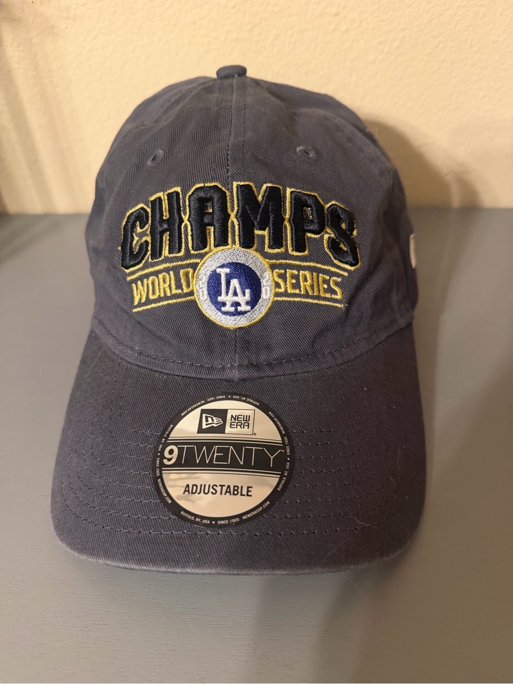 NWT New Era 9TWENTY LA Dodgers 2020 World Series Champs Charcoal Gray Strapback